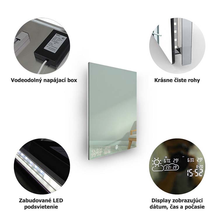 SMART zrkadlo 250W (60x80cm) + WIFI TERMOSTAT