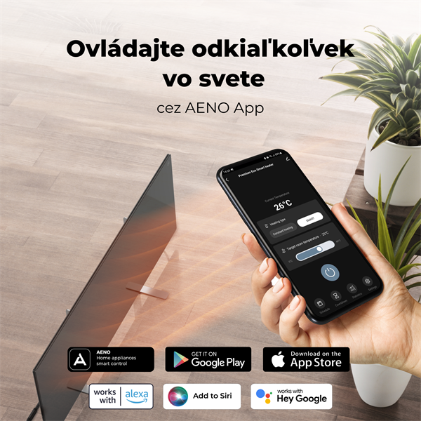 Infrapanel AENO AGH3S/AGH4S/AGH5S Premium 700W WIFI - Farba: Šedá