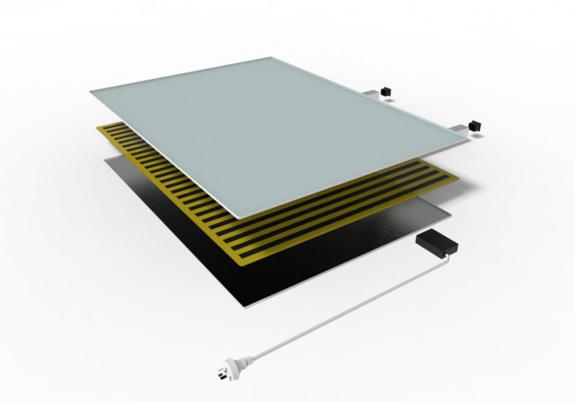 Infrapanel BLACK GLASS 450W  (80x60cm) + WIFI termostat