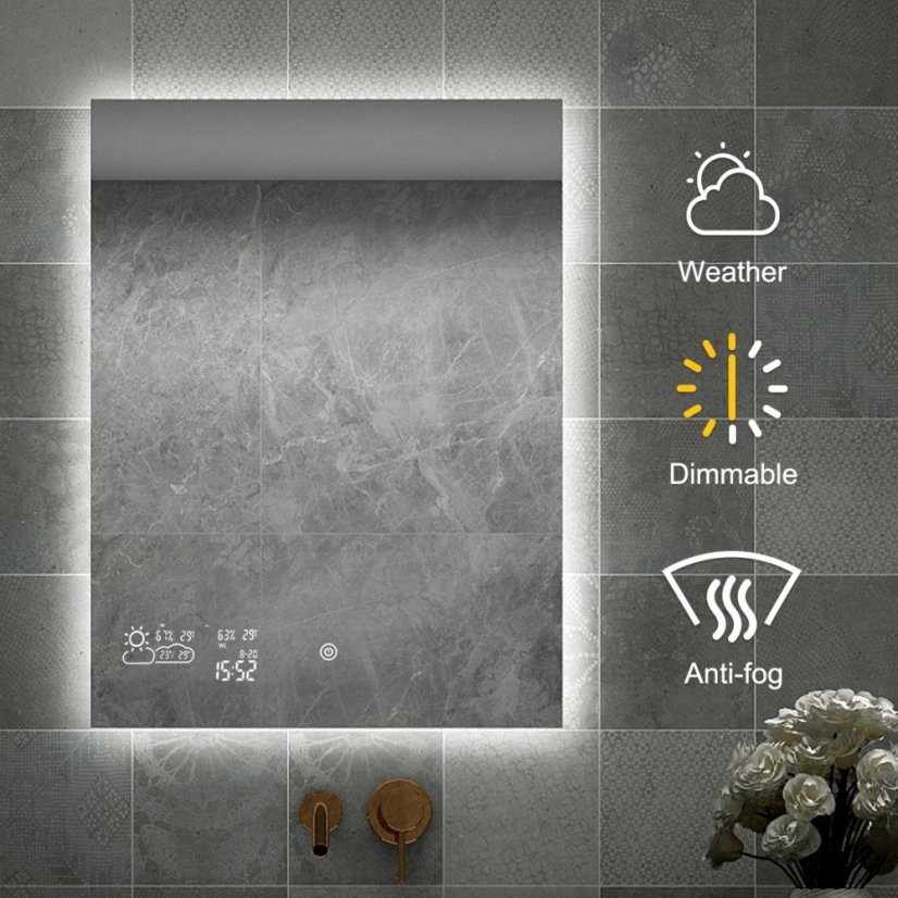 SMART zrkadlo 250W (60x80cm) + WIFI TERMOSTAT