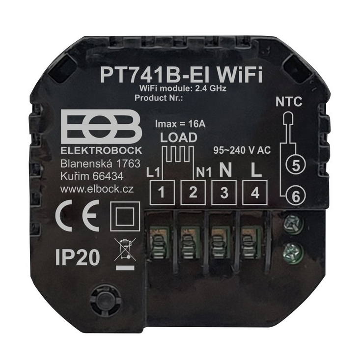 Nástený SMART WiFi termostat PT741B-EI