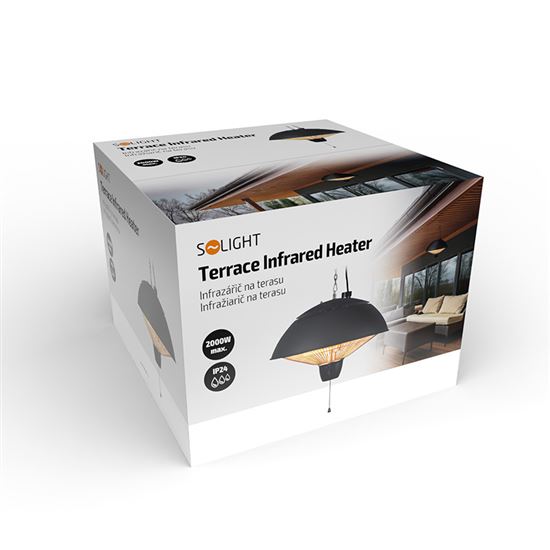 Solight IR04 – závesný infražiarič na terasu 2000 W (360° ohrev)