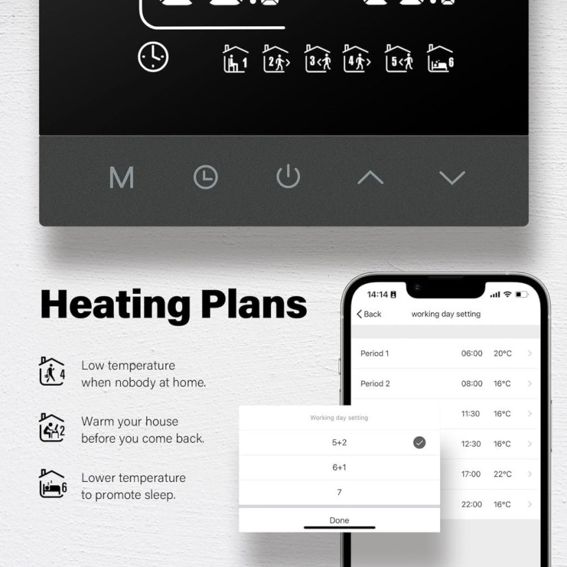 Nástenný SMART WIFI termostat TS4G