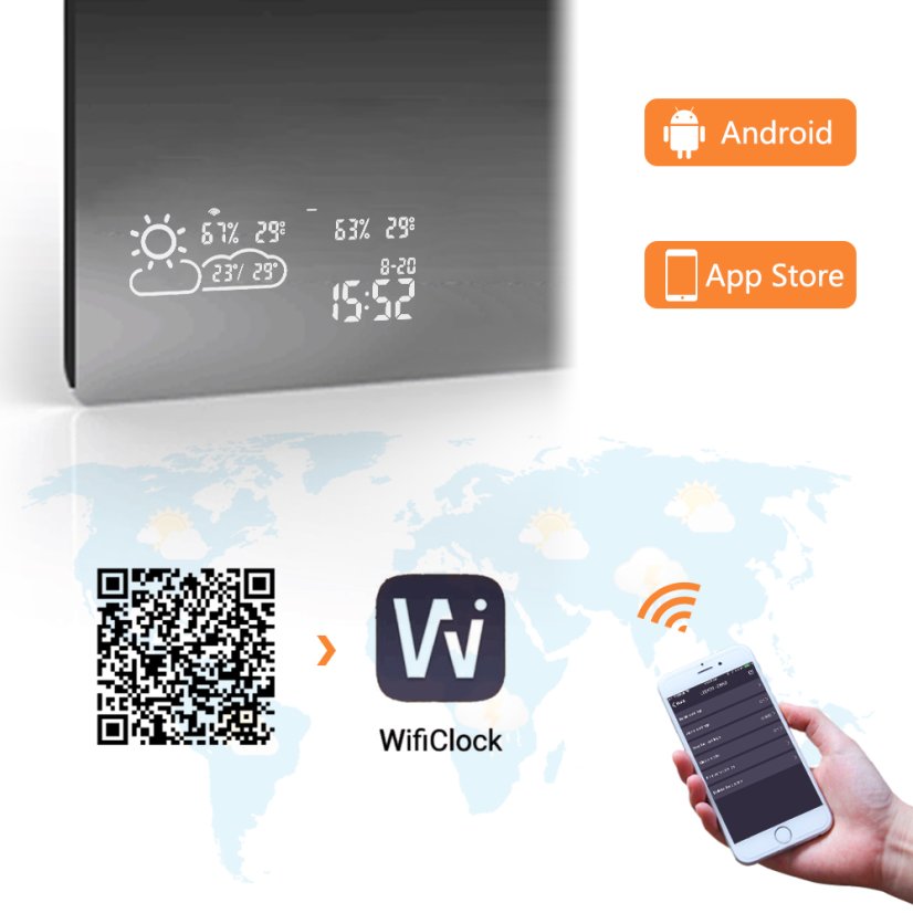 SMART zrkadlo 500W (120x60cm) + WIFI TERMOSTAT