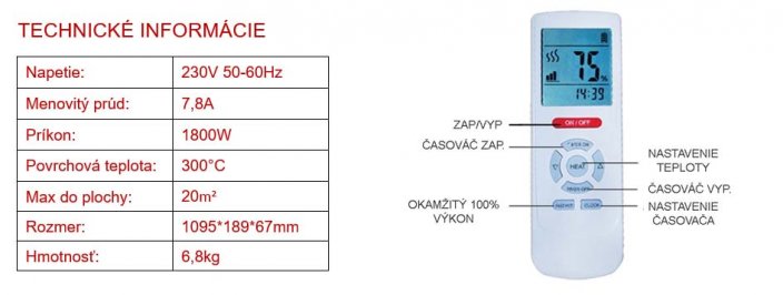 Infražiarič WN 1800 ARCH - Variant: Bez diaľkového ovládača