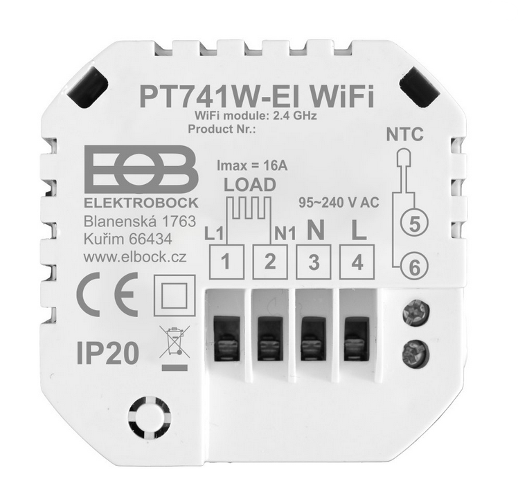 Nástený SMART WiFi termostat PT741W-EI