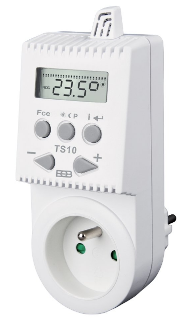 Tepelne spínané zásuvky pre jednoduché ovládanie infra panelov - Variant tepelne spínanej zásuvky: TS30 - Programovateľná termo zásuvka vhodná do miest, kde sa využíva prepínanie NT a VT